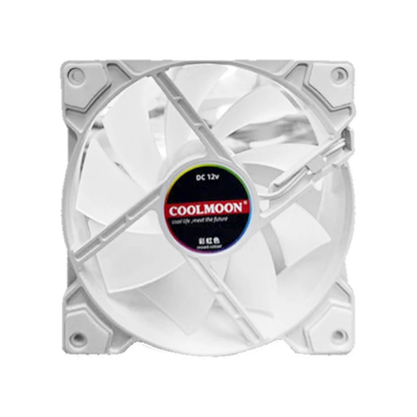 Fan Case CoolMoon K8 Led RGB Trắng (Tự Động Đổi Màu, Không Cần Hub)