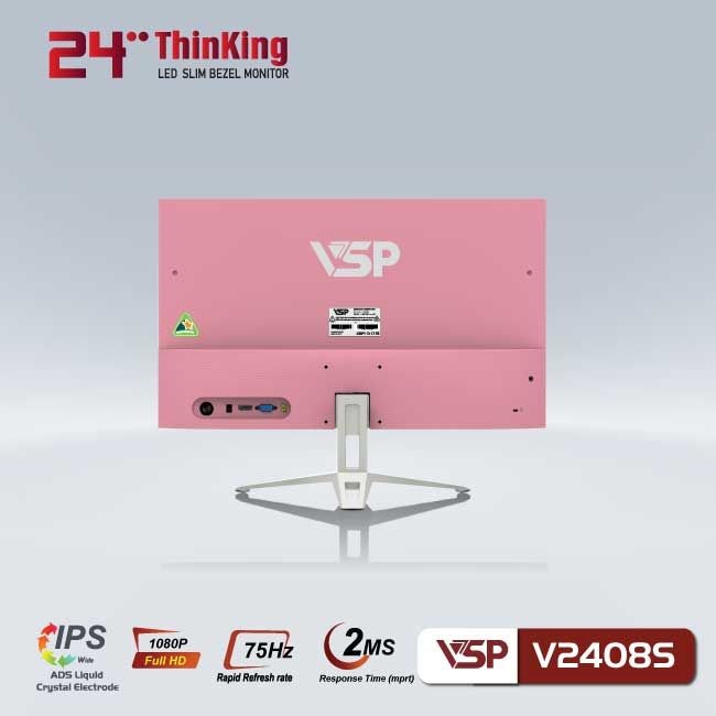 MÀN HÌNH VSP V2408S (23.8 INCH/FHD/IPS/75HZ/2MS/PINK)