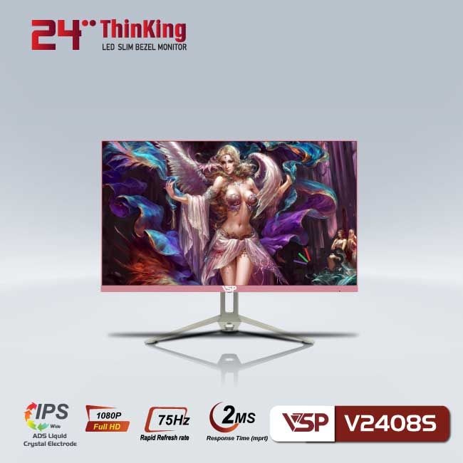 MÀN HÌNH VSP V2408S (23.8 INCH/FHD/IPS/75HZ/2MS/PINK)