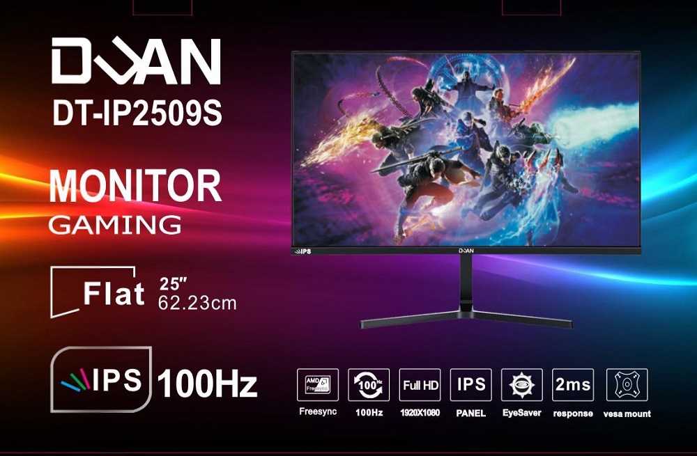 MÀN HÌNH DUAN IP2509S BLACK ( 25ICNH /IPS/100HZ/1920x1080/2MS/250NITS)