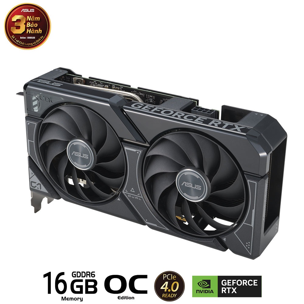 VGA ASUS Dual GeForce RTX 4060 Ti OC 16GB GDDR6 (DUAL-RTX4060TI-O16G)