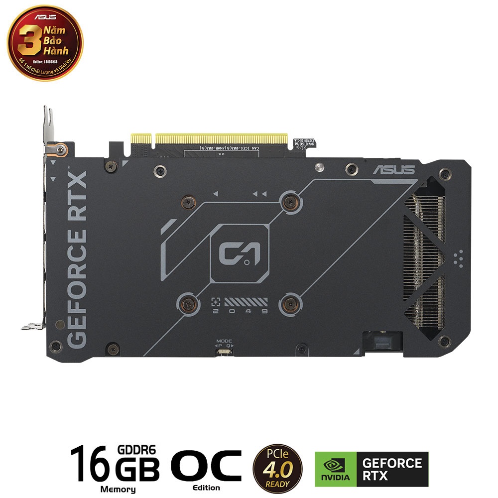 VGA ASUS Dual GeForce RTX 4060 Ti OC 16GB GDDR6 (DUAL-RTX4060TI-O16G)