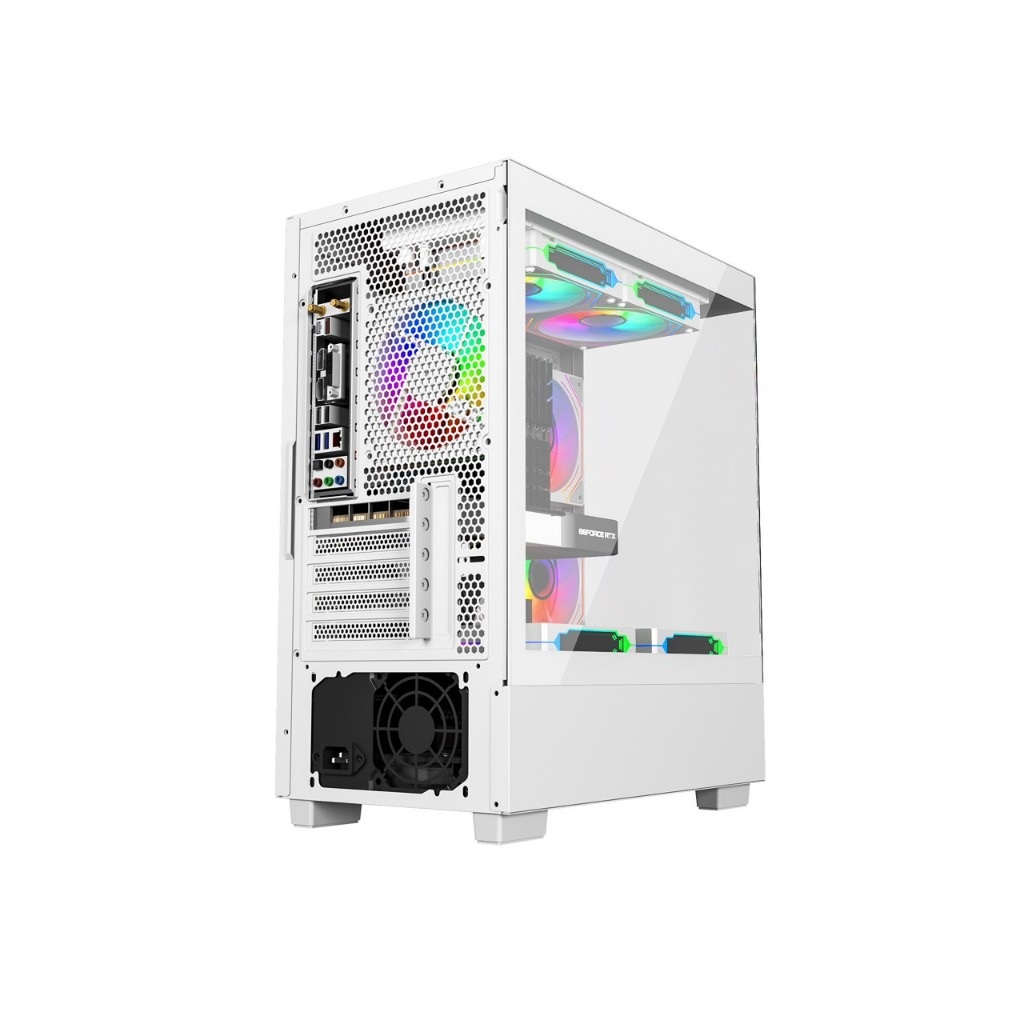 Vỏ Case CENTAUR METAL MESH WHITE Kèm 3 Fan RGB