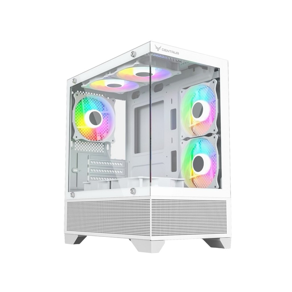 Vỏ Case CENTAUR METAL MESH WHITE Kèm 3 Fan RGB