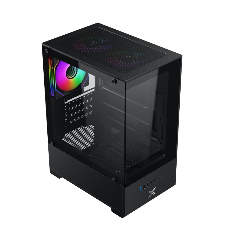 Thùng máy Case Xigmatek View 3GF - Black | Kèm sẵn 3 fan RGB (EN 44687)