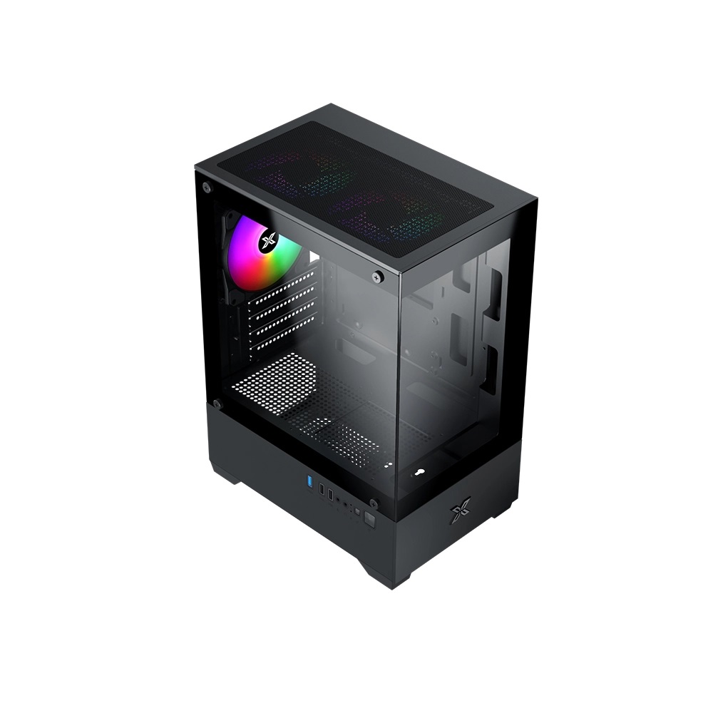 Vỏ case Xigmatek VIEW II 3F - Black | Kèm sẵn 3 fan RGB (EN46247)