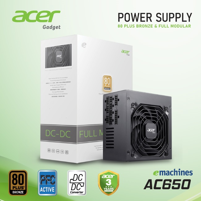 NGUỒN ACER AC650 FR BRONZE FULL MODULAR