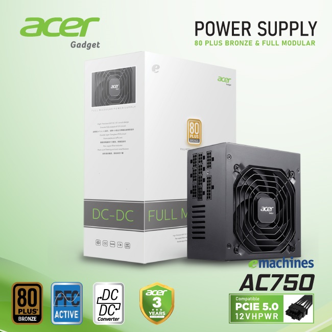 NGUỒN ACER AC750 FR BRONZE FULL MODULAR PCI-E 5.0