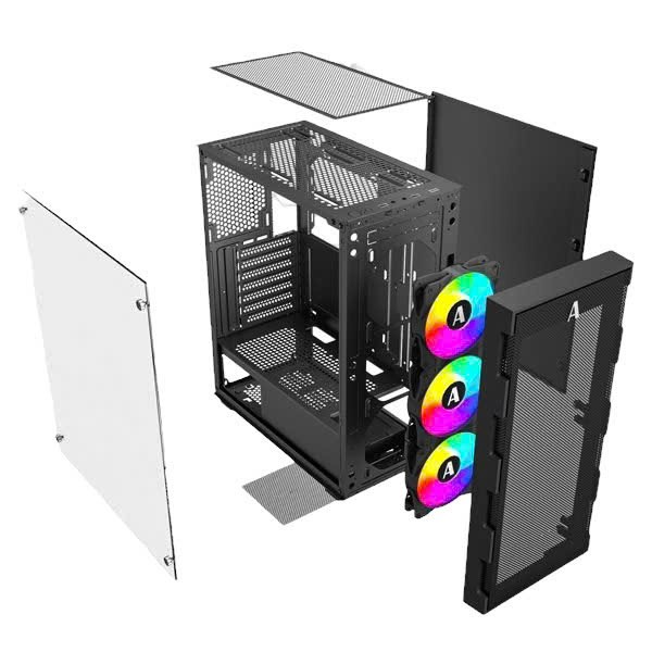  VỎ CASE MÁY TÍNH ANTEC CASE MKC03 Kèm 3 FAN RGB