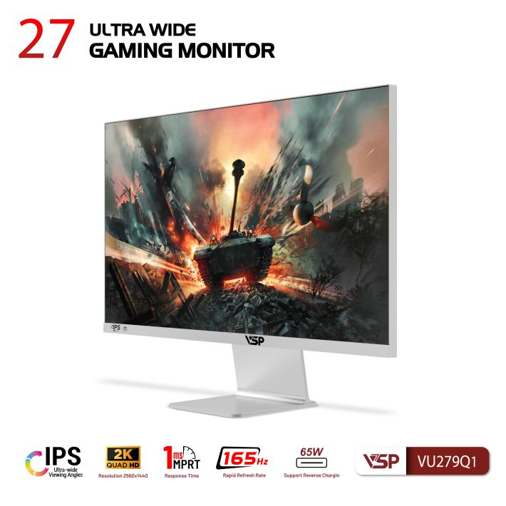 Màn hình VSP VU279Q1 (27 inch/QHD/IPS/165Hz/1ms/USB-C 65W/White)