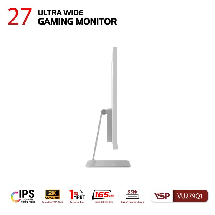 Màn hình VSP VU279Q1 (27 inch/QHD/IPS/165Hz/1ms/USB-C 65W/White)