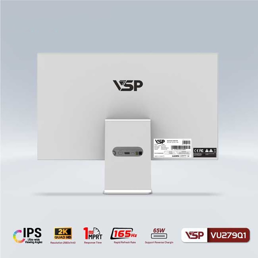 Màn hình VSP VU279Q1 (27 inch/QHD/IPS/165Hz/1ms/USB-C 65W/White)