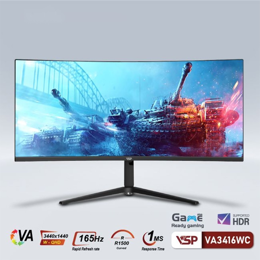 Màn hình VSP VA3416WC (34 inch/WQHD/VA/165Hz/1ms/Cong)