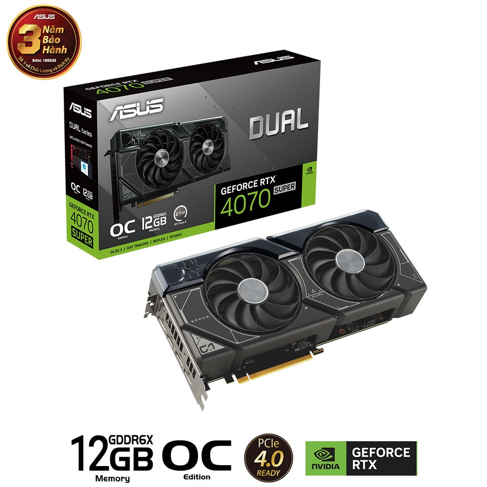 VGA Asus DUAL RTX 4070 SUPER-O12G