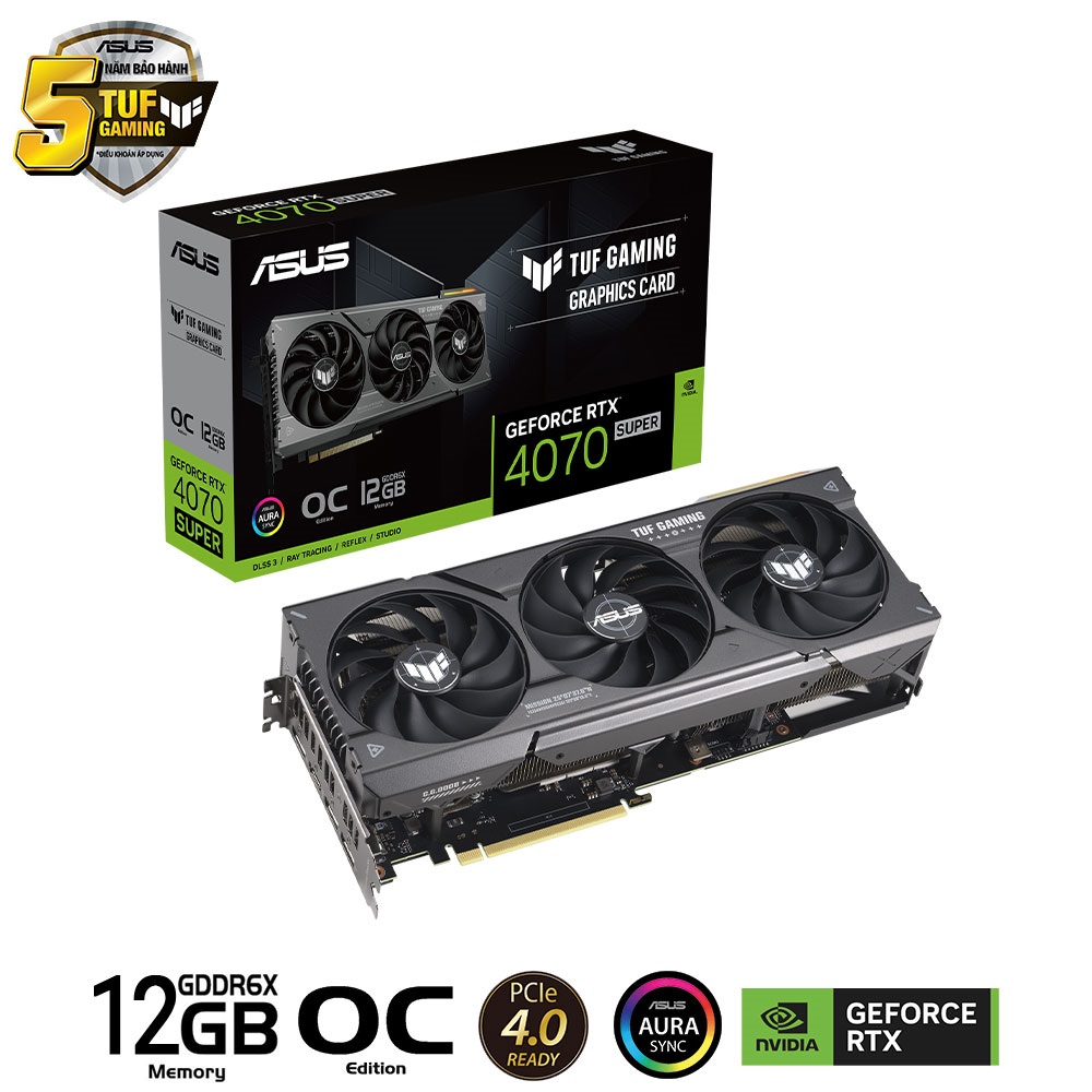 VGA Asus TUF RTX 4070 SUPER-O12G GAMING