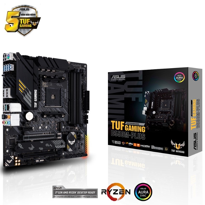 Mainboard ASUS TUF GAMING B550M-PLUS (AMD B550, Socket AM4, m-ATX, 4 khe RAM DRR4)