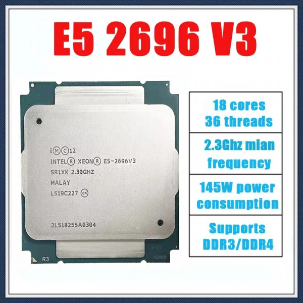 CPU Intel Xeon E5-2696 V3 ( 18 Nhân/36 Luồng , 2.6GHz Turbo Up To 3.6GHz , 45MB Cache, LGA 2011-3)