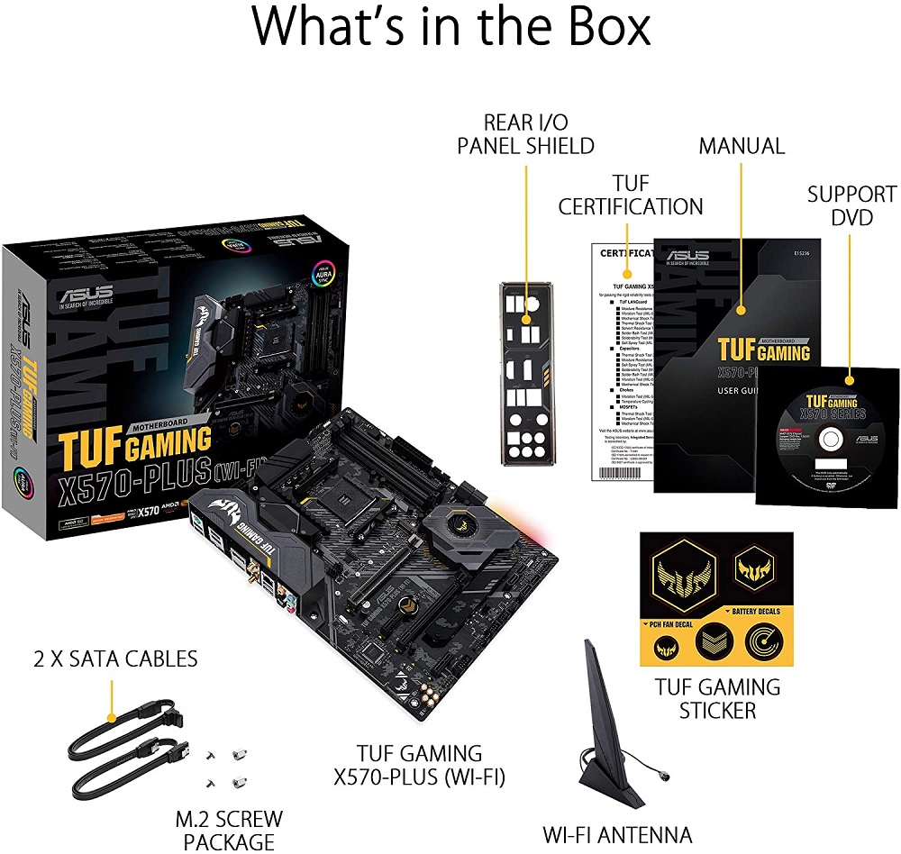 Mainboard ASUS TUF GAMING X570 PLUS (Wi-Fi) (AMD X570, Socket AM4, ATX, 4 khe RAM DDR4)