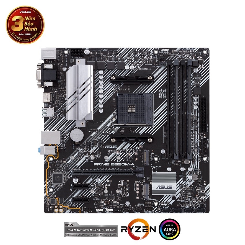 Mainboard ASUS PRIME B550M-A (AMD B550, Socket AM4,m- ATX, 4 khe RAM DRR4)