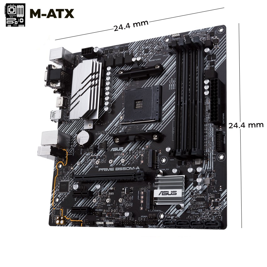 Mainboard ASUS PRIME B550M-A (AMD B550, Socket AM4,m- ATX, 4 khe RAM DRR4)