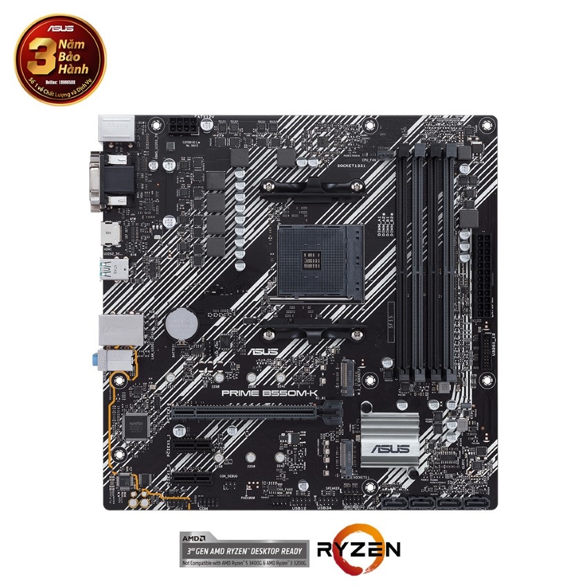 Mainboard ASUS PRIME B550M-K (AMD B550, Socket AM4,m- ATX, 4 khe RAM DRR4)