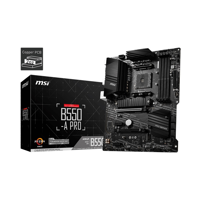 Mainboard MSI B550-A PRO (AMD B550, Socket AM4, ATX, 4 khe RAM DRR4)