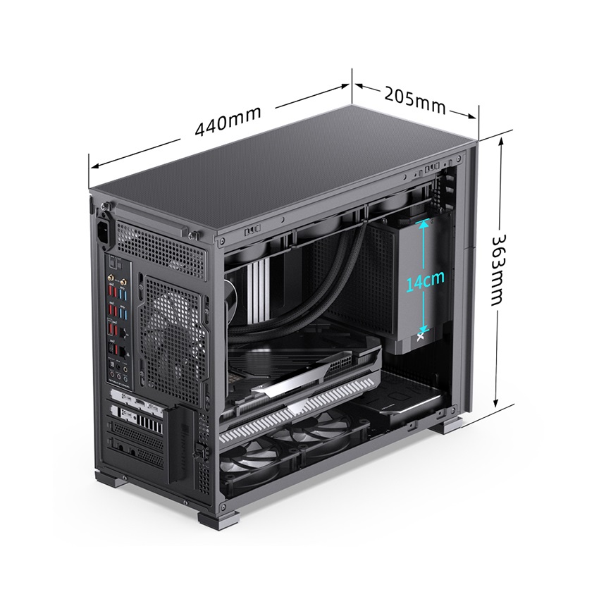 Vỏ case Jonsbo D31 MESH Black ( Mini Tower/Màu Đen)