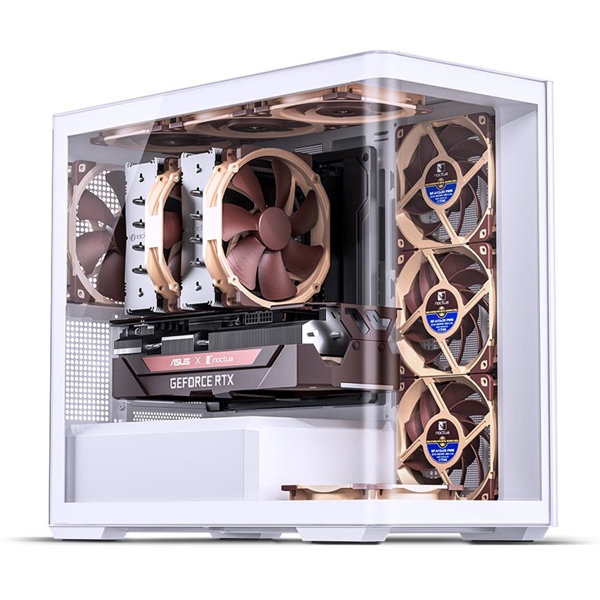 Vỏ Case JONSBO D300 White ( MATX, Màu Trắng , Kính Cong)