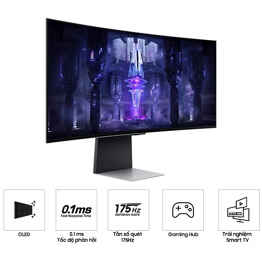 Màn hình Samsung Odyssey OLED G8 LS34BG850SEXXV (34 inch/WQHD/OLED/175Hz/0.1ms/Cong)