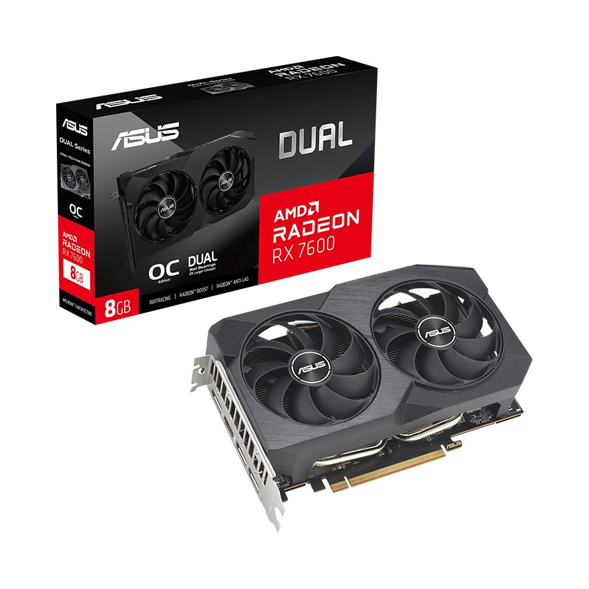 VGA ASUS Dual Radeon RX 7600 V2 OC Edition 8GB GDDR6 DUAL-RX7600-O8G-V2