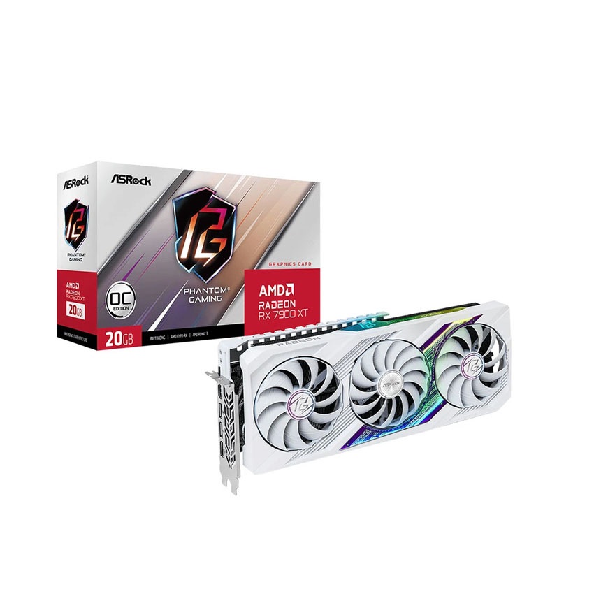 VGA ASRock Radeon RX 7900 XT Phantom Gaming White 20GB OC GDDR6 RX7900XT-PGW-20GO