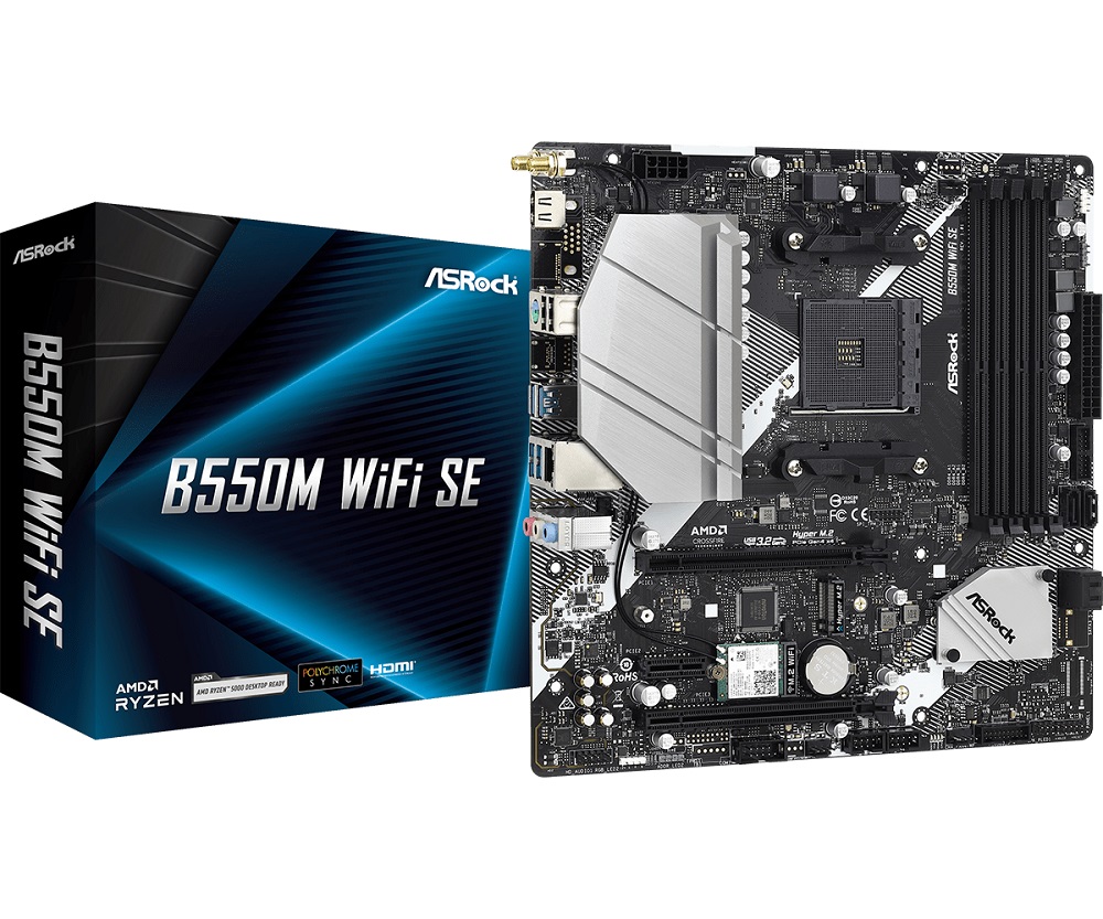 MAINBOARD ASROCK B550M WIFI SE (SOCKET AM4, M-ATX, 4 KHE RAM)