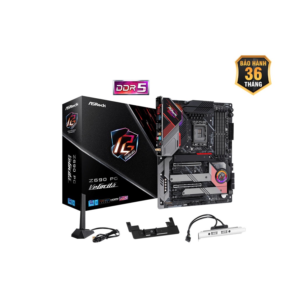 Mainboard Asrock Z690 PG Velocita DDR5 WIFI (Intel Z690, Socket 1700, ATX, 4 khe RAM DDR5)