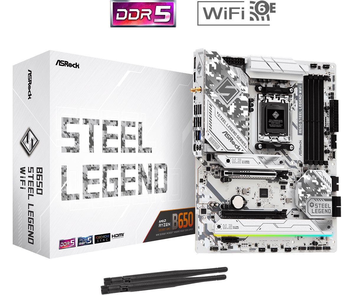 Mainboard Asrock B650 Steel Legend WiFi DDR5  (AMD B650, Socket AM5, ATX, 4 khe RAM DDR5)