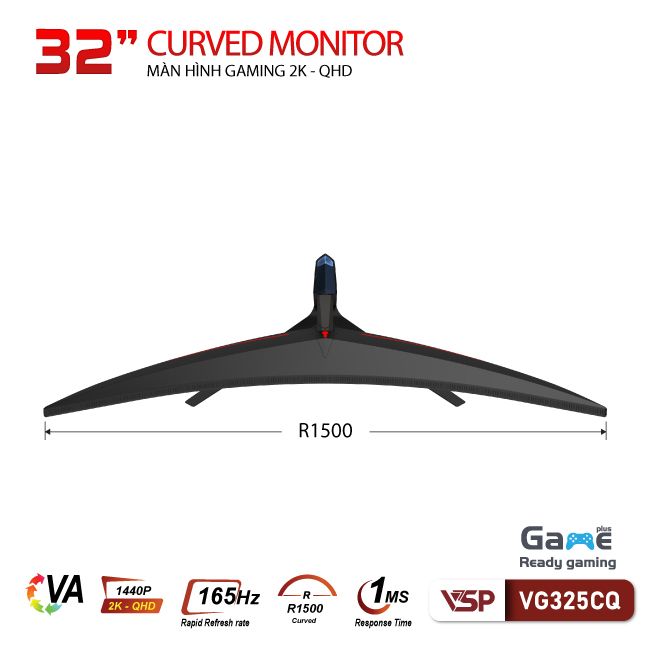 Màn hình Gaming VSP VG325CQ (32 inch/2K/VA/165Hz/1ms/Cong)