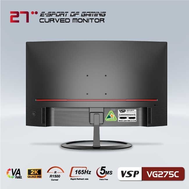 Màn hình Gaming VSP VG275C (27 inch/QHD/VA/165Hz/5ms/Cong)