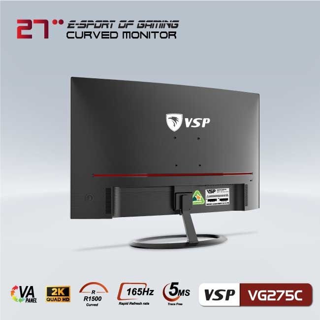 Màn hình Gaming VSP VG275C (27 inch/QHD/VA/165Hz/5ms/Cong)