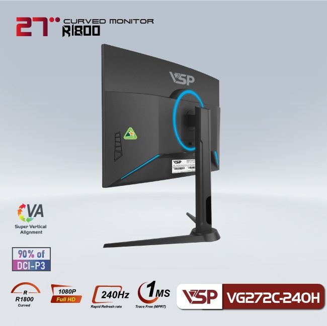 Màn hình cong VSP 27inch VG272C - 240Hz (27 inch/FHD/VA/240Hz/1ms/Cong)