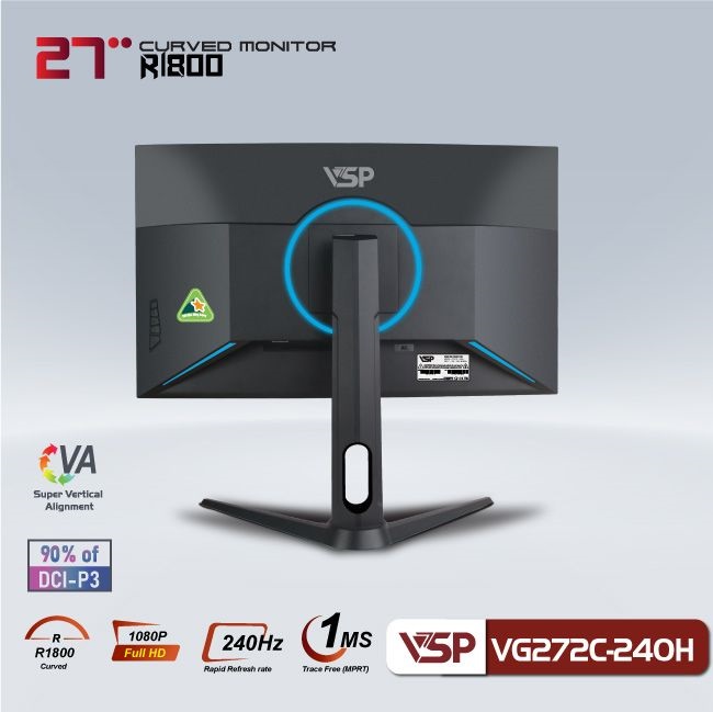 Màn hình cong VSP 27inch VG272C - 240Hz (27 inch/FHD/VA/240Hz/1ms/Cong)