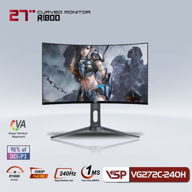 Màn hình cong VSP 27inch VG272C - 240Hz (27 inch/FHD/VA/240Hz/1ms/Cong)