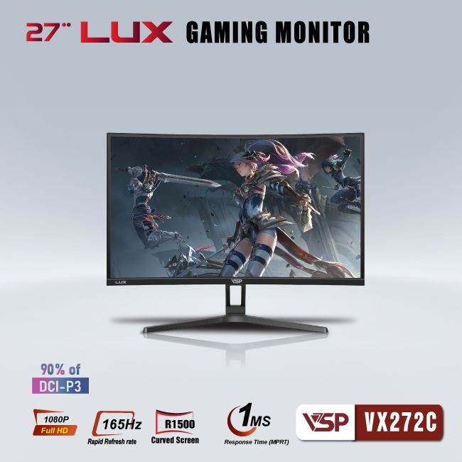 Màn hình cong VSP 27inch VX272C (27 inch/FHD/VA/165Hz/1ms/Cong)