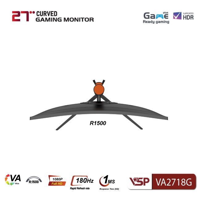 Màn hình cong VSP 27inch VA2718G (27 inch/FHD/VA/180Hz/1ms/Cong)