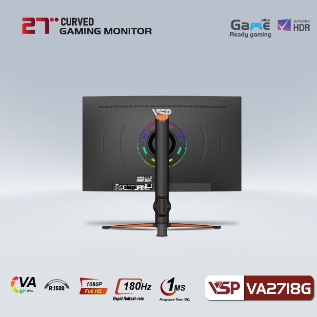 Màn hình cong VSP 27inch VA2718G (27 inch/FHD/VA/180Hz/1ms/Cong)