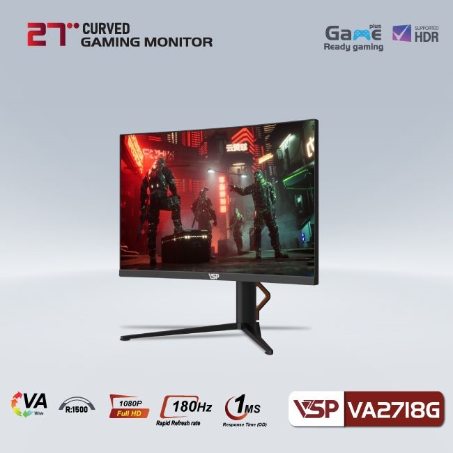 Màn hình cong VSP 27inch VA2718G (27 inch/FHD/VA/180Hz/1ms/Cong)