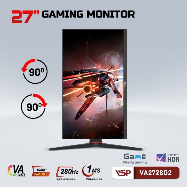 Màn hình VSP 27inch VA2728G2 - 280Hz (27 inch/FHD/VA/280Hz/1ms/Phẳng)