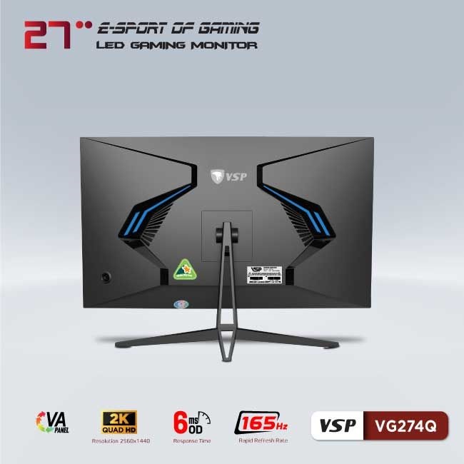 Màn hình Gaming VSP VG274Q (27 inch/QHD/VA/165Hz/6ms)