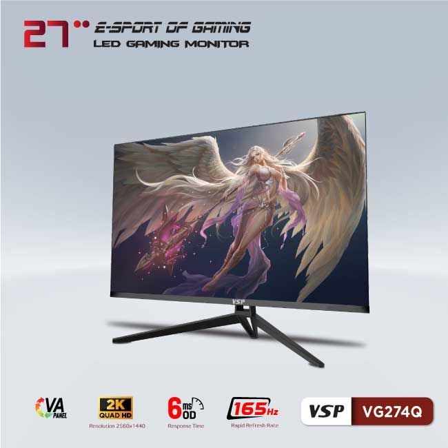 Màn hình Gaming VSP VG274Q (27 inch/QHD/VA/165Hz/6ms)