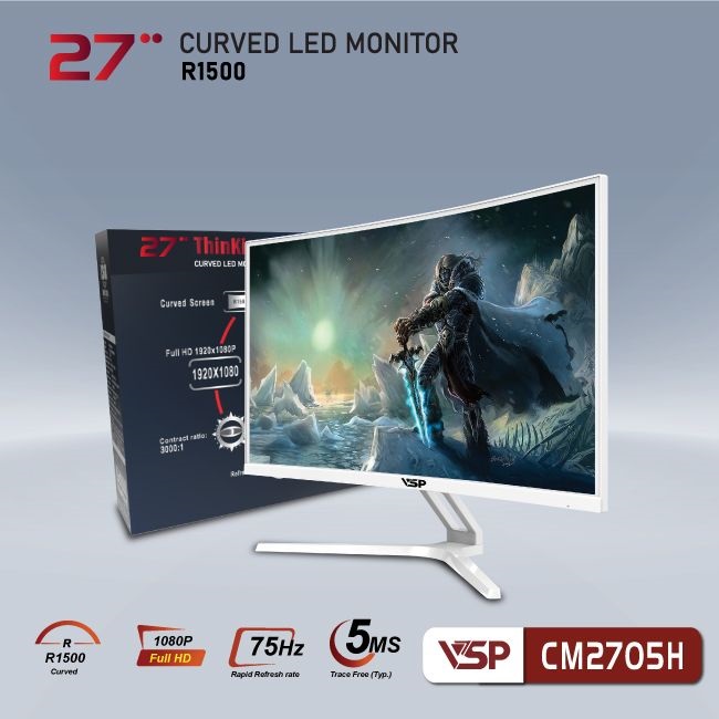 Màn hình cong VSP Thinking 27inch - CM2705H - Trắng