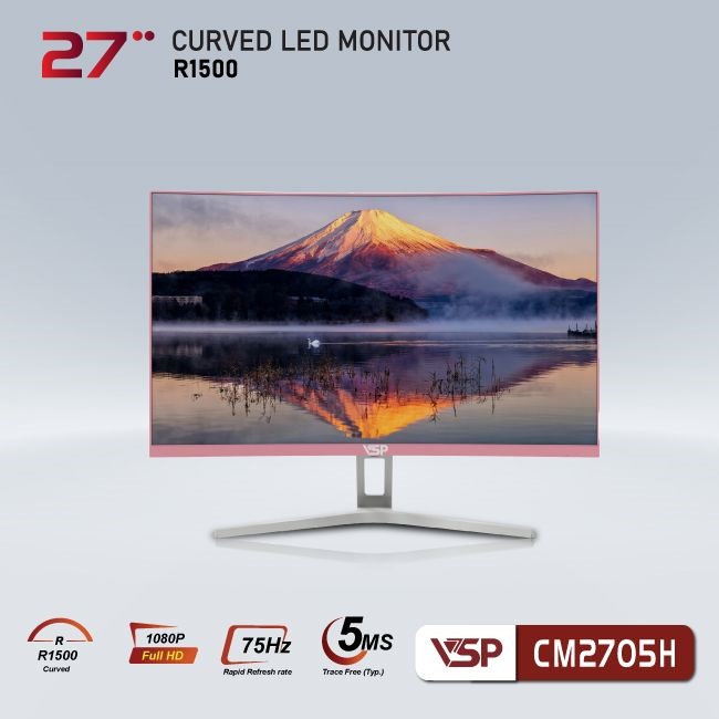 Màn hình cong VSP Thinking 27inch - CM2705H - 75Hz - Hồng