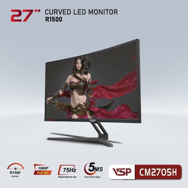 Màn hình cong VSP Thinking 27inch - CM2705H - 75Hz - Đen